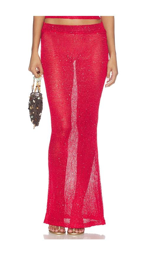 superdown miranda maxi skirt in red. - size l (also in xs, s, m)