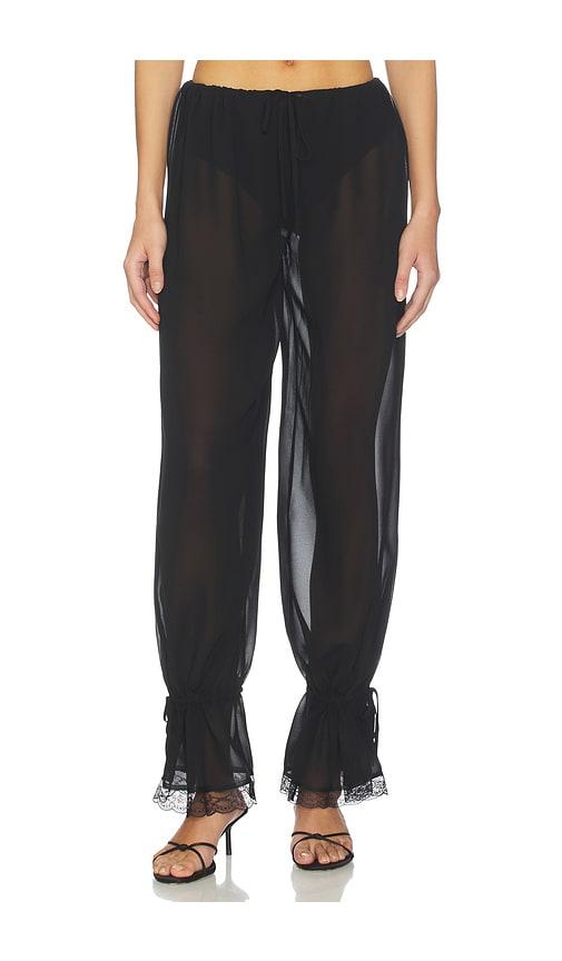 superdown nara sheer balloon pant in black. - size l (also in xs, xxs, s, m, xl)