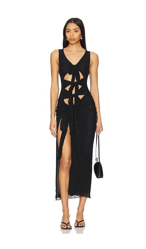 superdown nelly sheer maxi dress in black. - size xs (also in xxs)