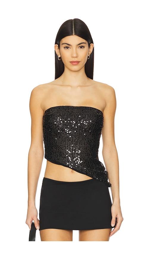 superdown patrize asymmetrical top in black. - size m (also in s)
