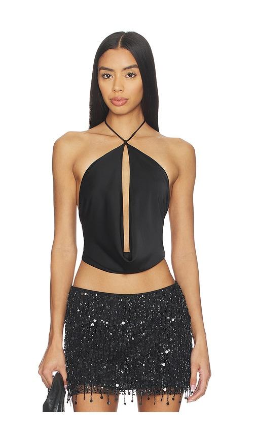 superdown paulita halter top in black. - size l (also in xl)