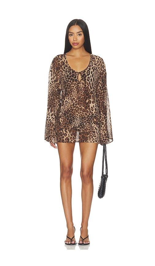 superdown phaedra mini dress in brown. - size m (also in s, xs, xxs)
