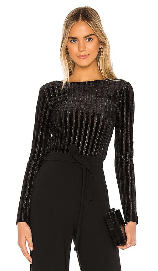 superdown phyllis bodysuit in black. - size l (also in xxs, xs, m, xl)