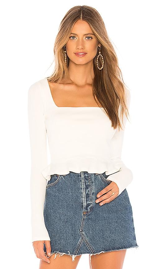 superdown priscilla ribbed top in ivory. - size m (also in xxs, xs, s, l, xl)