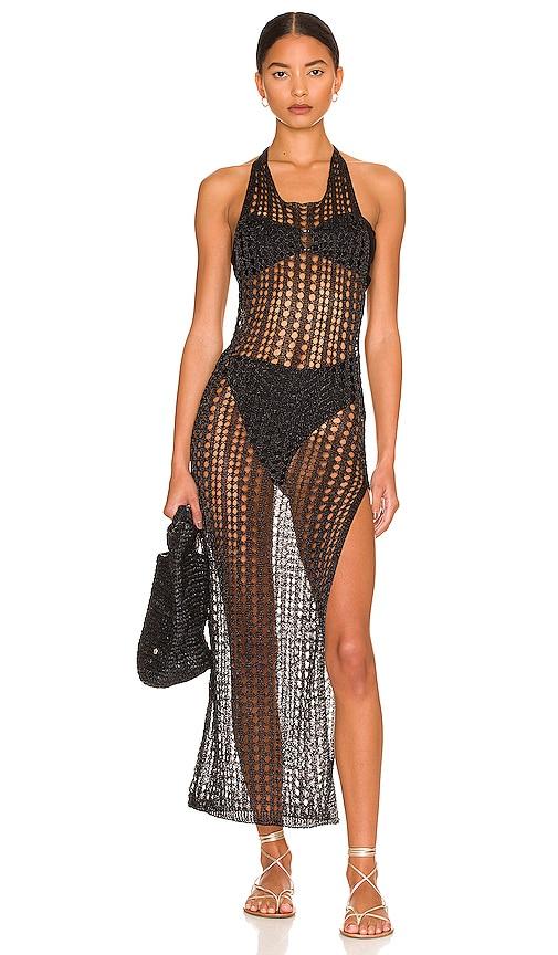 superdown renata swim cover up in black. - size l (also in m)