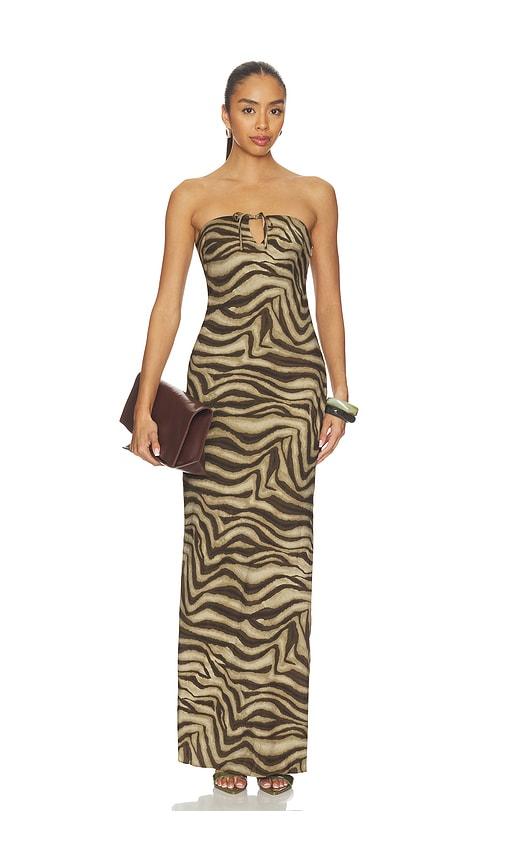 superdown riya strapless maxi dress in brown. - size m (also in s, xs, xxs)