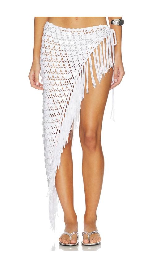 superdown roca crochet midi skirt in white. - size l (also in s, m)