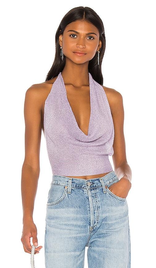 superdown rubie cowl neck top in lavender. - size s (also in xs)