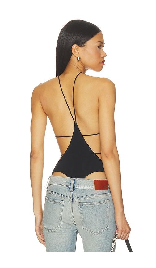 superdown rue bodysuit in black. - size l (also in s)
