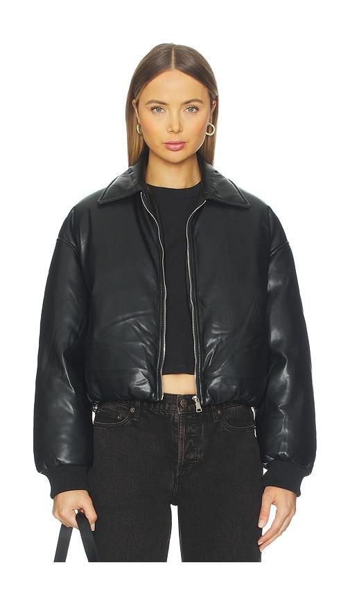 superdown sanja faux leather jacket in black. - size m (also in xxs, xs)