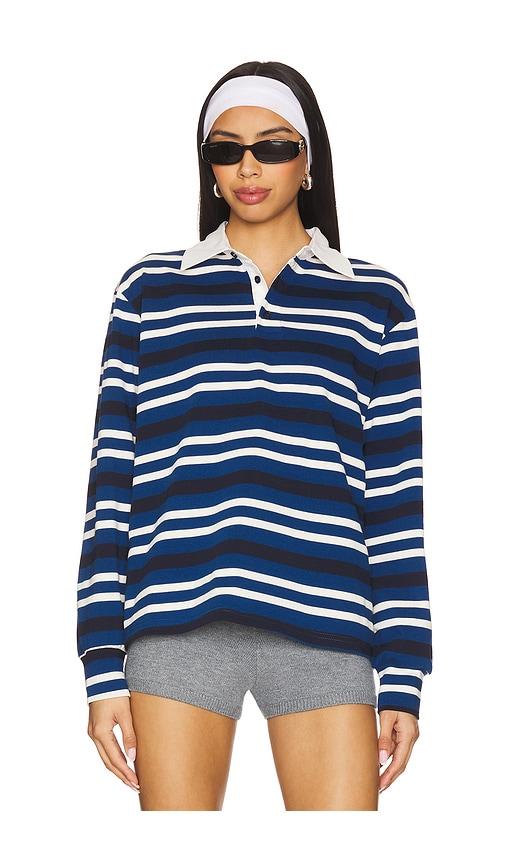 superdown sashia polo top in navy. - size m (also in xs, s)