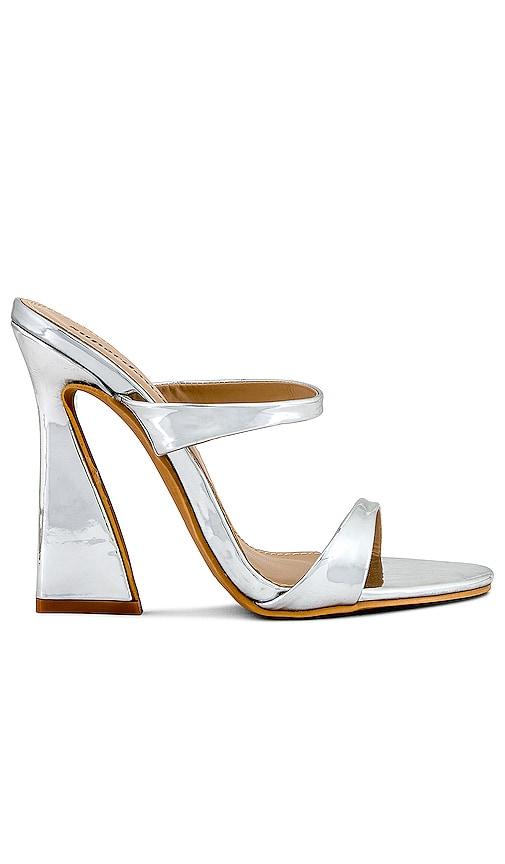superdown serena heel in metallic silver. - size 7 (also in 8)