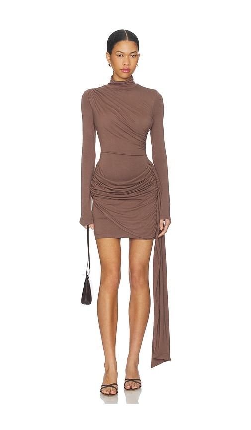 superdown shannon mini dress in brown. - size s (also in xs, xxs)