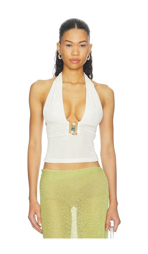 superdown starling halter top in white. - size l (also in s, m, xl)