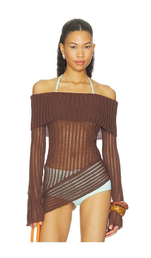 superdown tawny sweater in brown. - size l (also in xs, s, m)