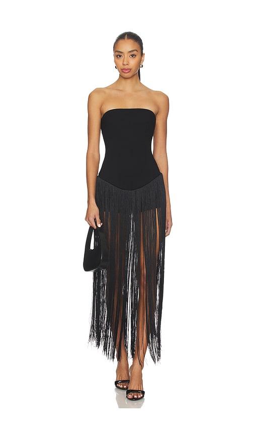 superdown tea fringe romper in black. - size s (also in xs)