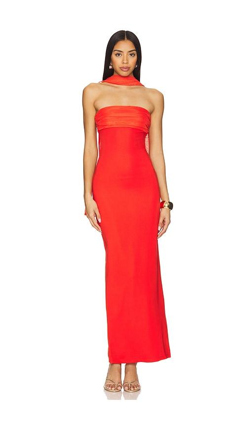 superdown tierra maxi dress in red. - size l (also in xs)