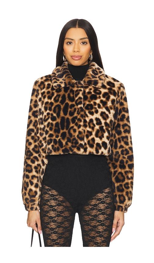 superdown valdis faux fur jacket in brown. - size m (also in s, xs)