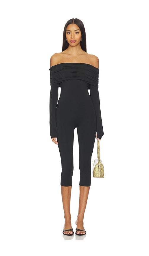 superdown yuna capri jumpsuit in black. - size l (also in xs, xxs, s, m, xl)