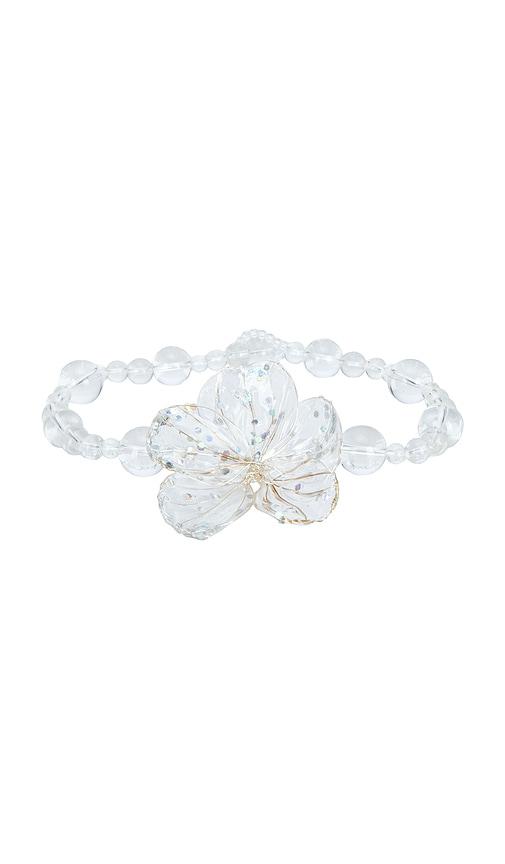 susan fang resin flower choker in white.