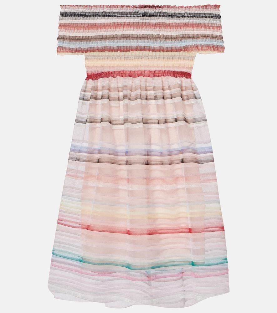 susan fang striped off-shoulder minidress