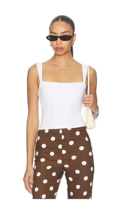 susana monaco angle strap top in white. - size m (also in xs, s)