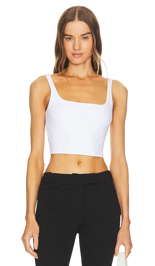 susana monaco crop tank top in white. - size s (also in xs, l)