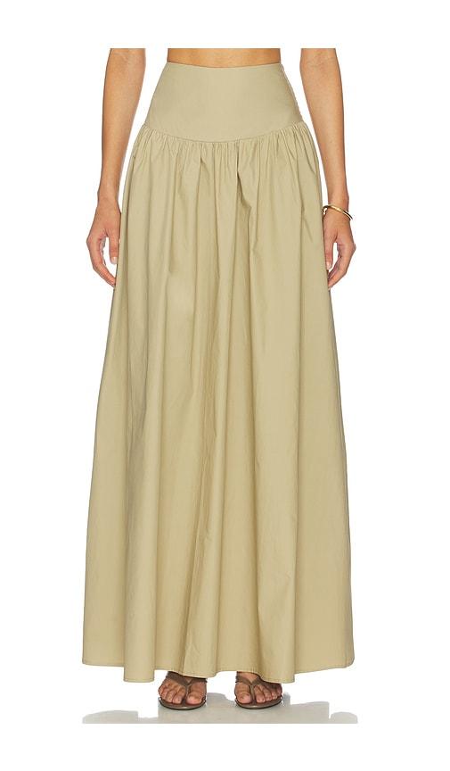 susana monaco drop waist skirt in beige. - size l (also in xs, s, m, xl)
