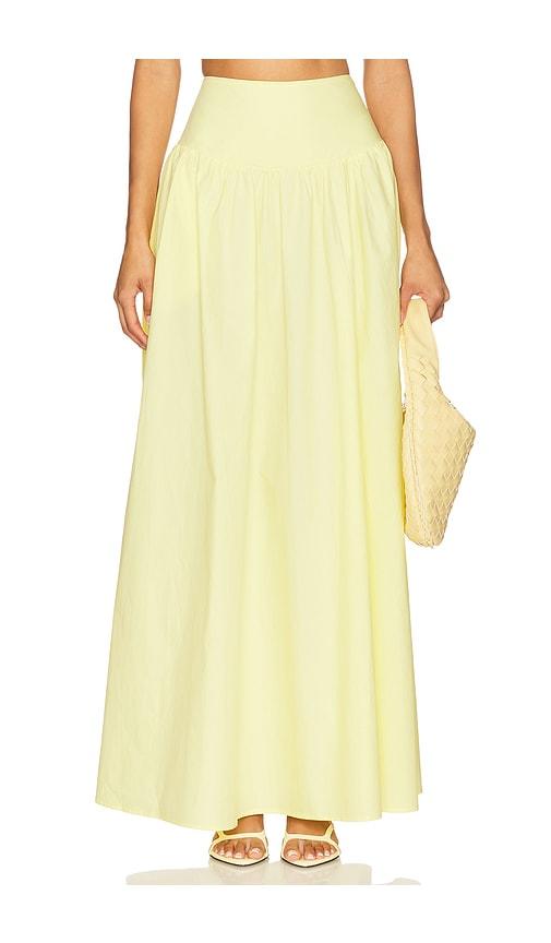 susana monaco drop waist skirt in lemon. - size m (also in xs, s, xl)