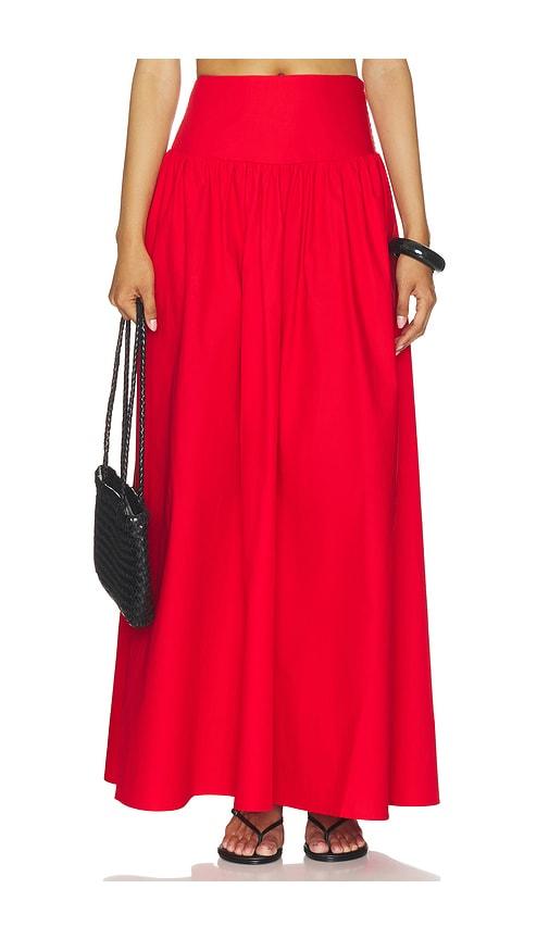 susana monaco drop waist skirt in red. - size l (also in m, xs)