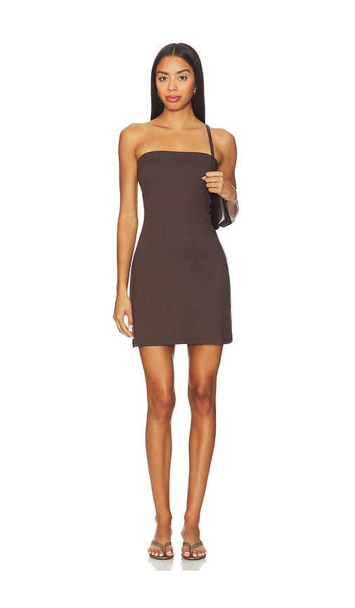 susana monaco essential tube a line dress in brown. - size m (also in xs, s, xl)