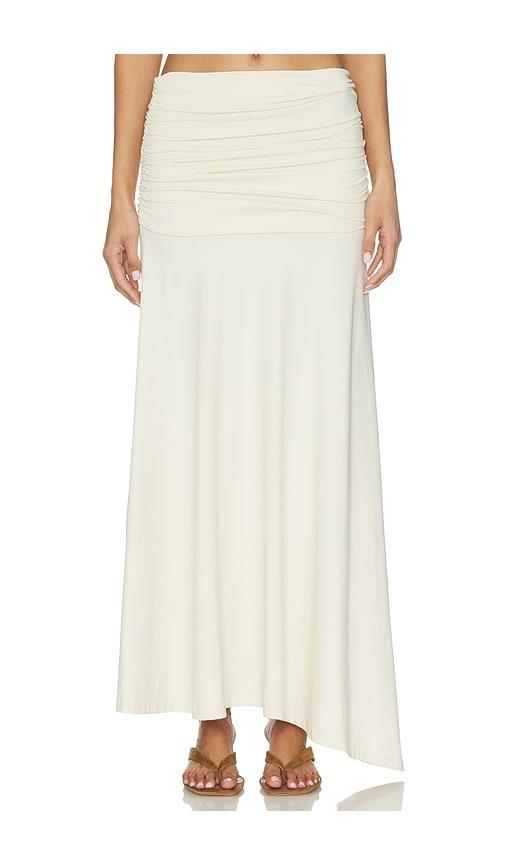 susana monaco gathered skirt in lemon. - size l (also in m, s, xl, xs)