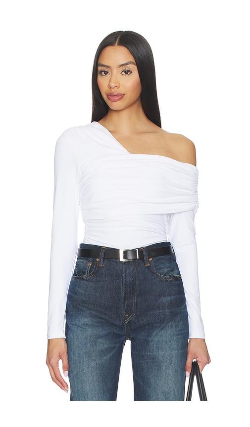 susana monaco gathered top in white. - size m (also in xs)