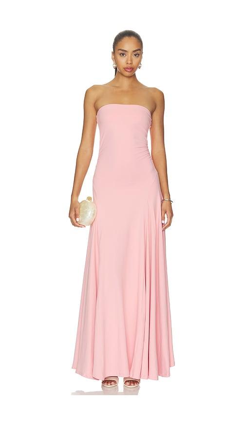 susana monaco gathered waist tube dress in pink. - size m (also in s)