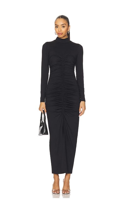 susana monaco mock neck long sleeve dress in black. - size s (also in xs)