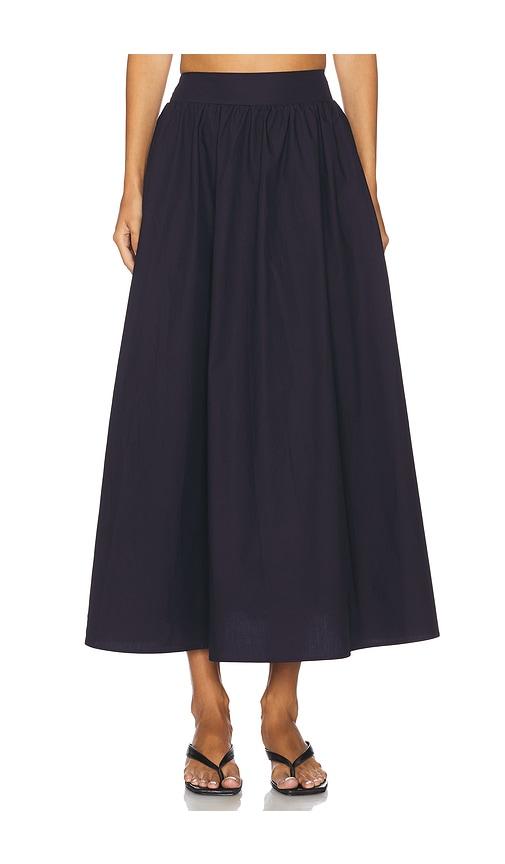 susana monaco poplin midi skirt in black. - size m (also in s)