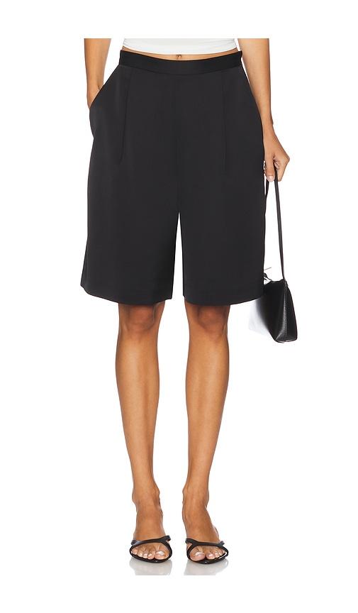 susana monaco satin short in black. - size 0 (also in 10, 2)