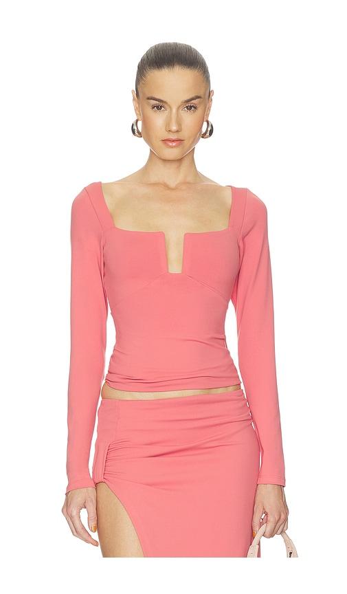 susana monaco square wire top in rose. - size l (also in xs, s, m, xl)