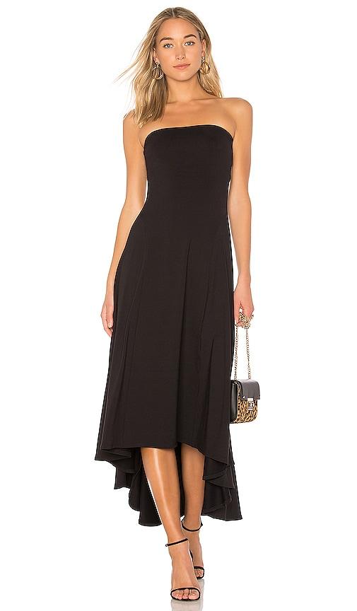 susana monaco strapless hi low dress in black. - size l (also in xs, s, m, xl)