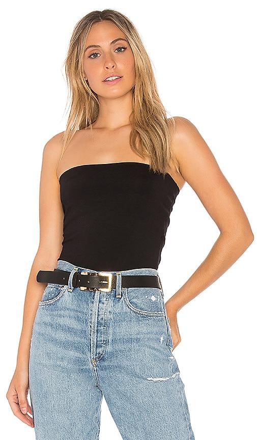 susana monaco strapless tube top in black. - size l (also in xs, s, m, xl)