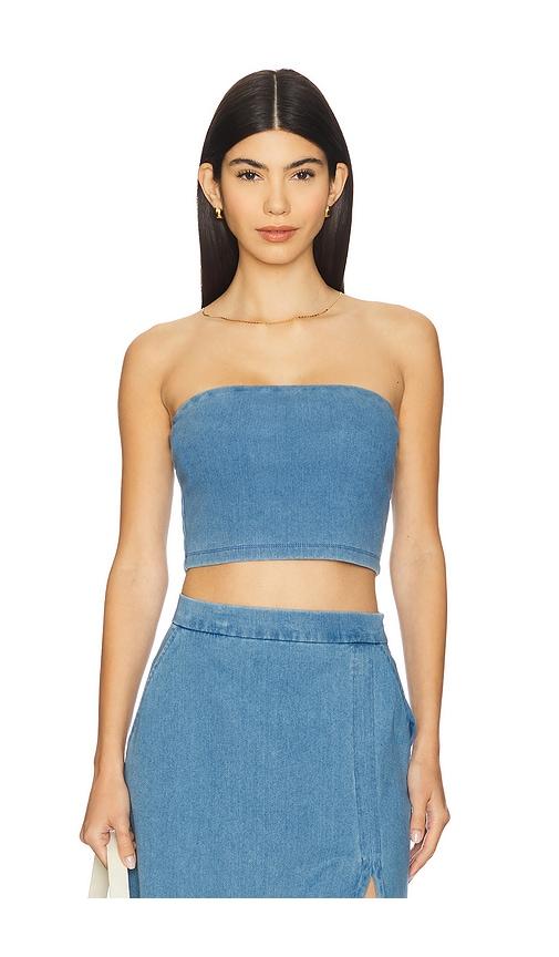 susana monaco stretch denim tube in blue. - size l (also in xs, s, m, xl)