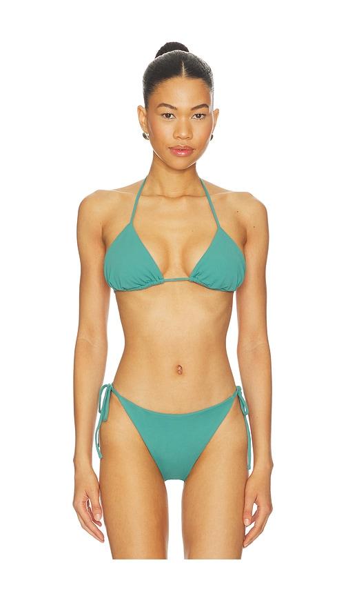 susana monaco string bikini top in teal. - size l (also in xs, s, m, xl)
