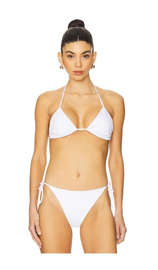 susana monaco string bikini top in white. - size l (also in m, s, xs)