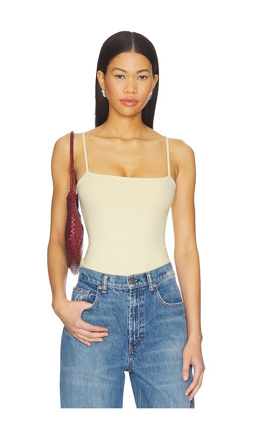 susana monaco string bodysuit in cream. - size m (also in xs)