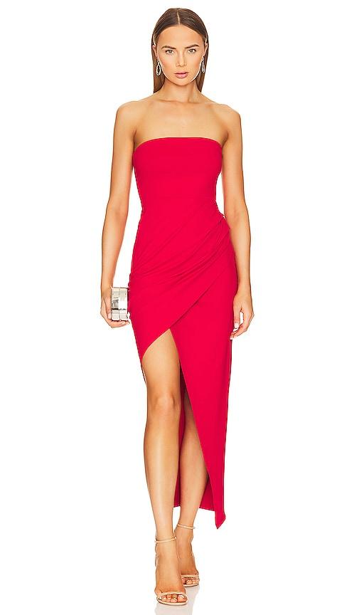 susana monaco tube dress in red. - size l (also in s, xs, m)