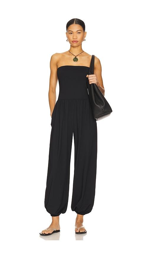 susana monaco tube gathered ankle jumpsuit in black. - size s (also in xs, xl)