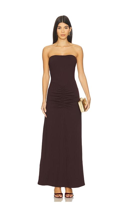 susana monaco tube gathered front dress in burgundy. - size l (also in s)