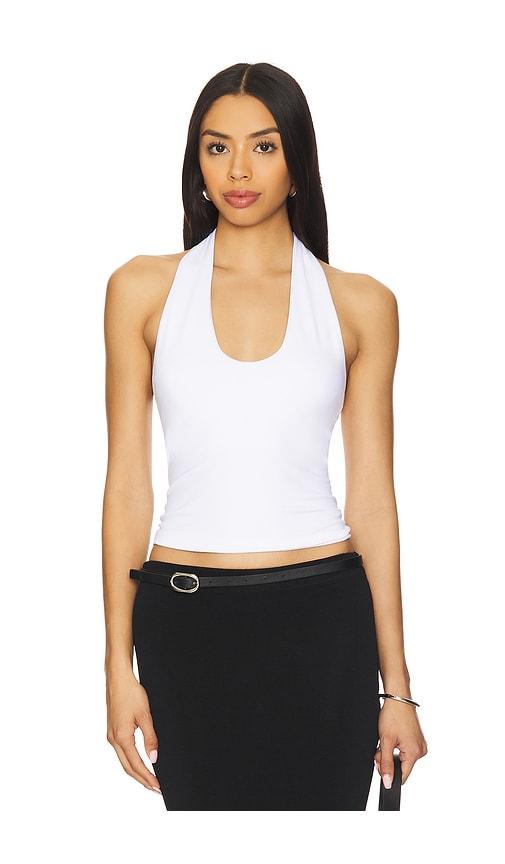 susana monaco urban halter top in white. - size l (also in m)