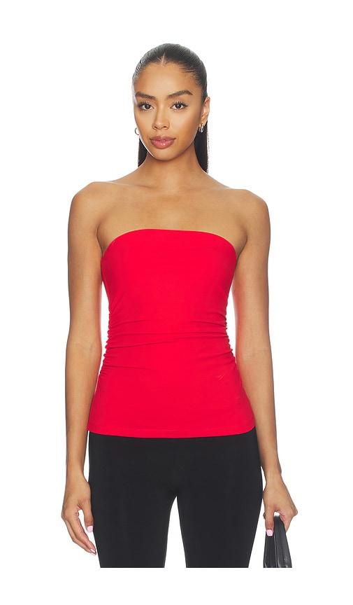 susana monaco waist gathered tube top in red. - size l (also in xs, s, m, xl)