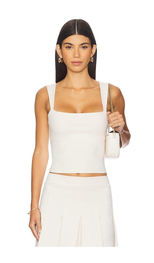 susana monaco wide angle strap tank top in neutral. - size l (also in xs, s, m)